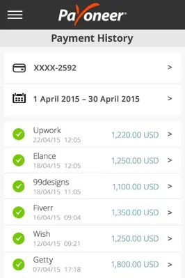 Payoneer android App screenshot 1