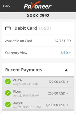 Payoneer android App screenshot 3